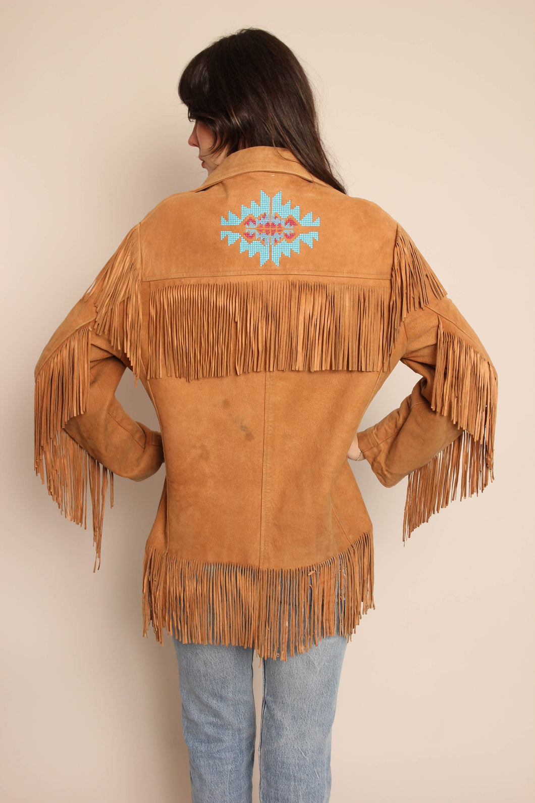 70s Embroidered Fringe Jacket
