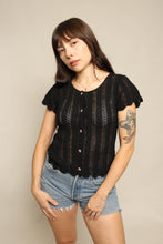 70s Crochet Knit Blouse