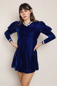 60s Velvet Babydoll Dress