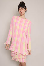 80s Striped Plisse Dress