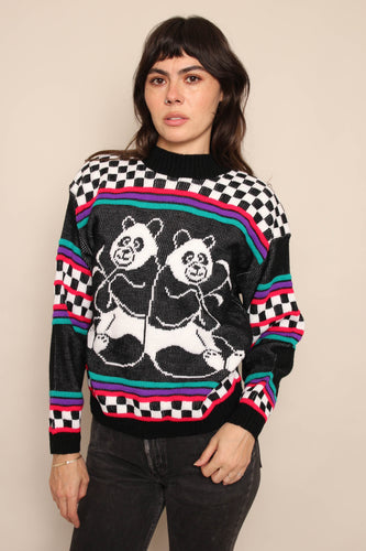 80s Panda Bear Sweater
