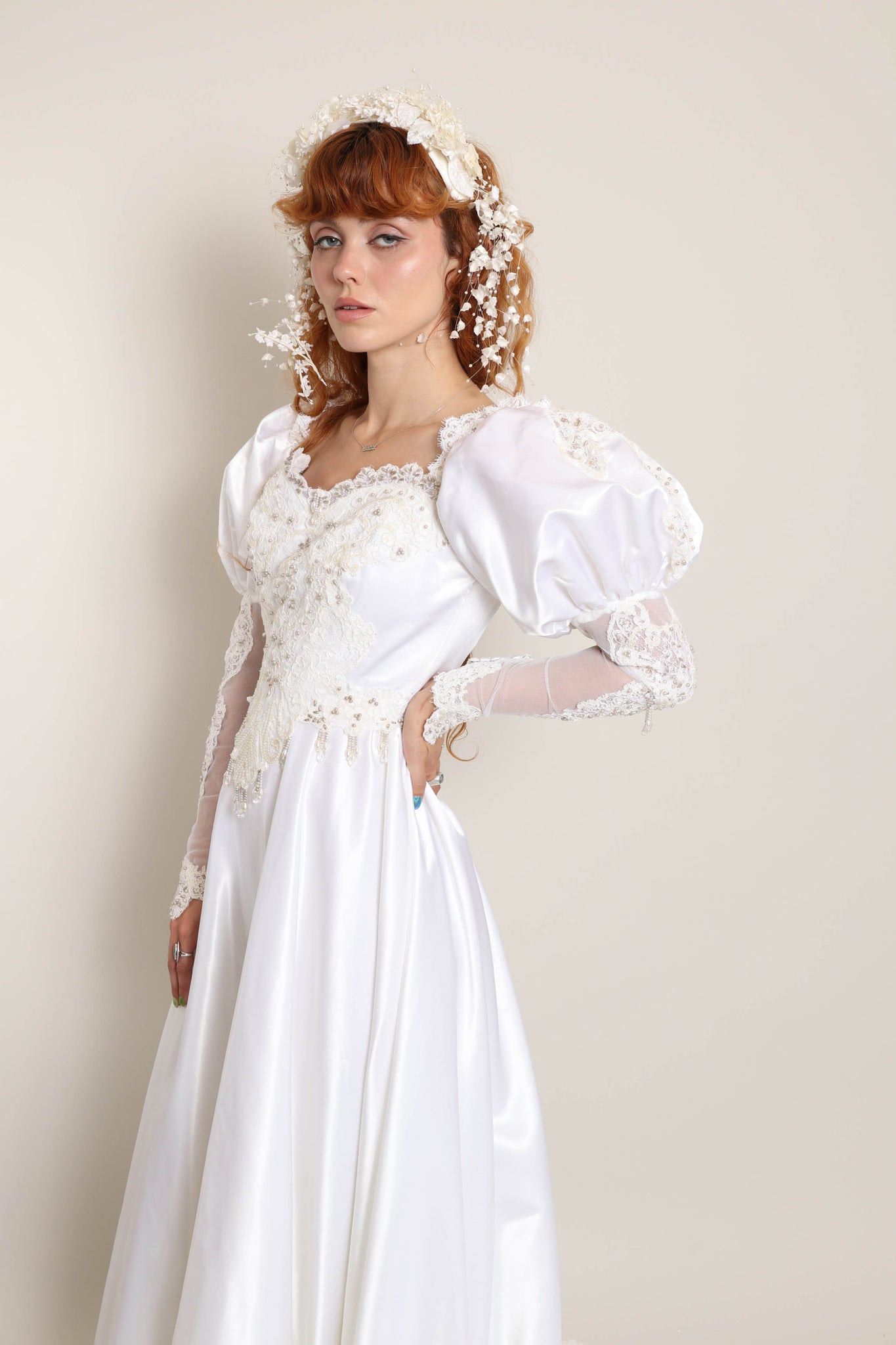 80s Romantic Wedding Dress With Train 80s Romantic Wedding Dress With Train