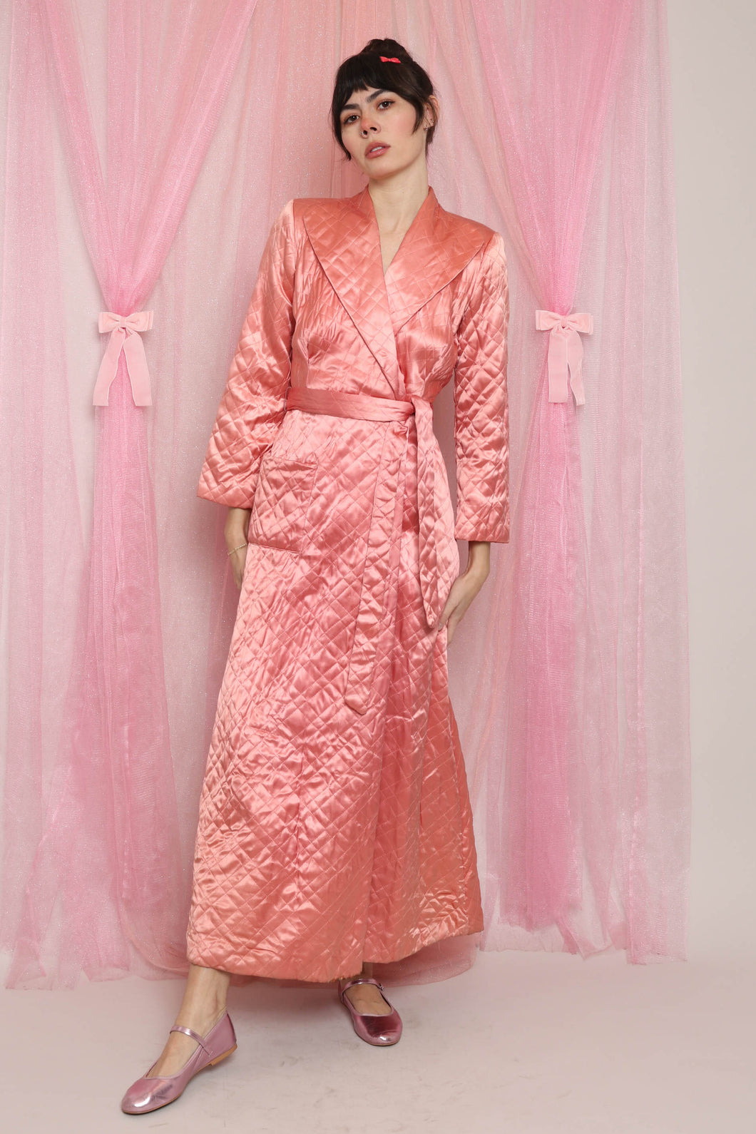 ❤️ 40s Quilted Pink Robe