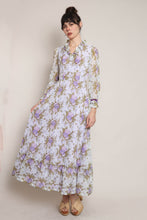 70s Lavender Floral Dress