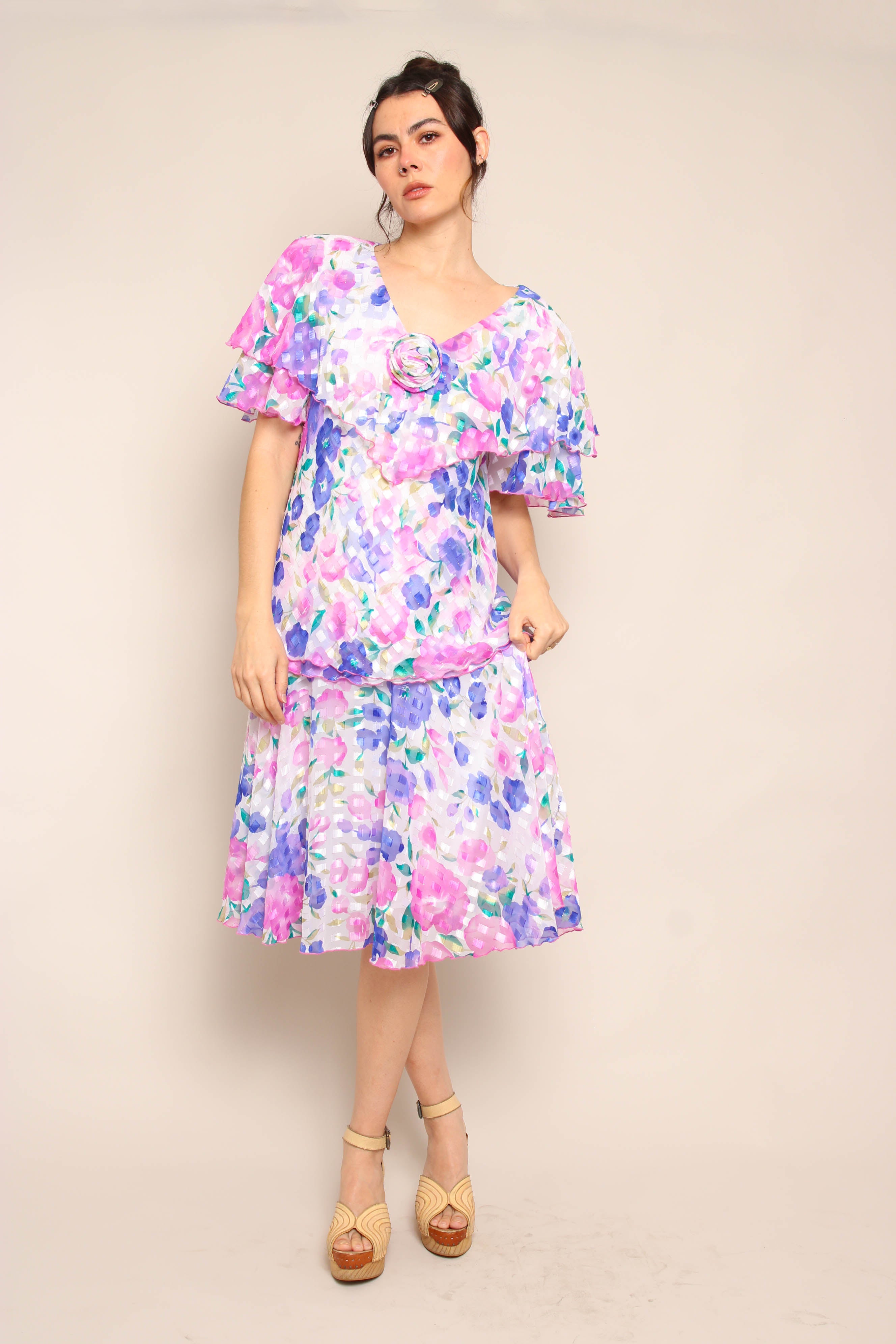 80s Whimsy Drop Waist Dress – Luxie Vintage