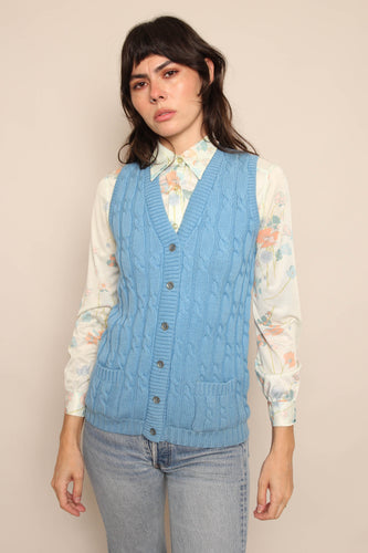 70s Cable Knit Sweater Vest