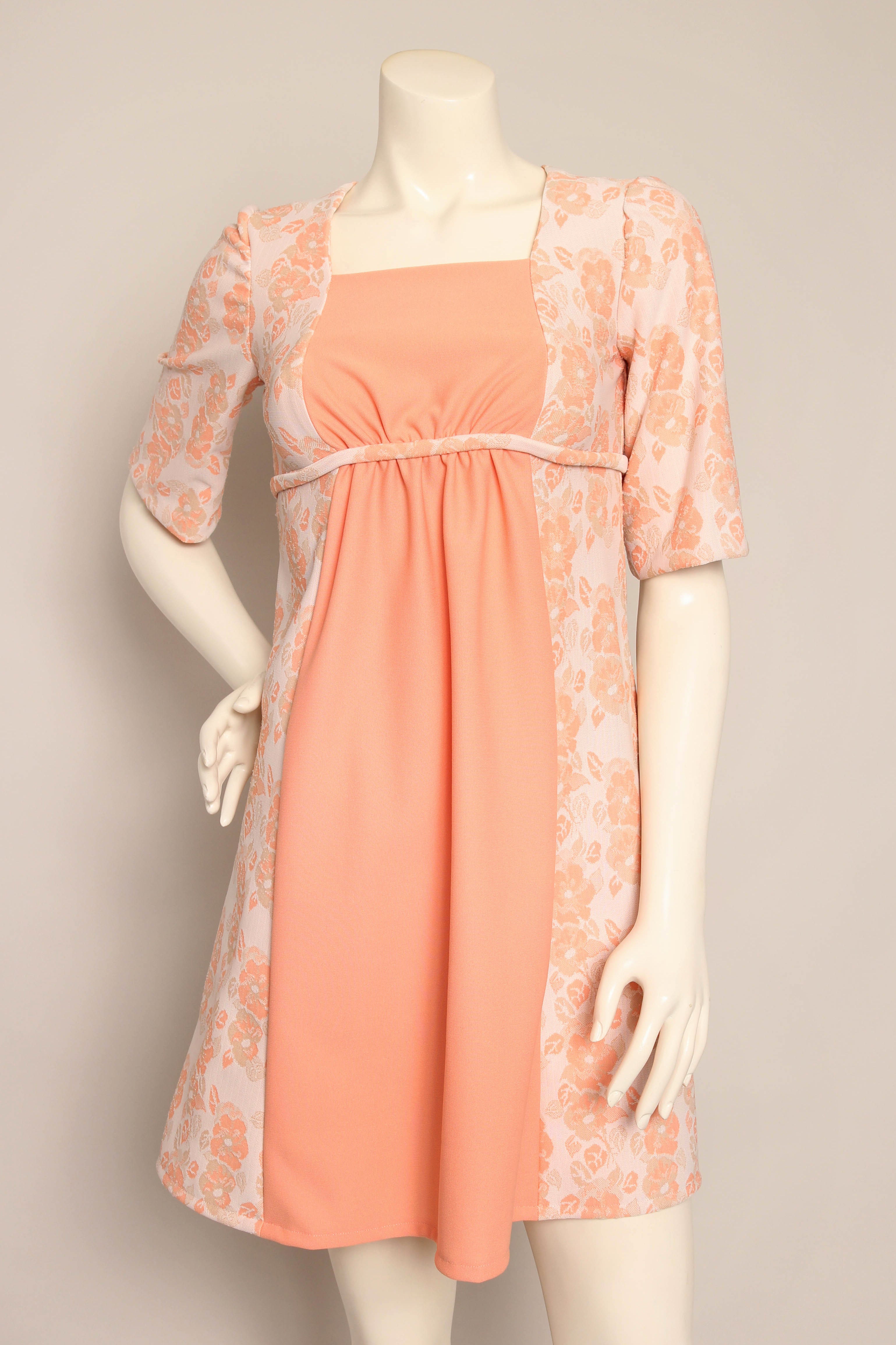 open lace back dress 70s Orange Mini Dress
