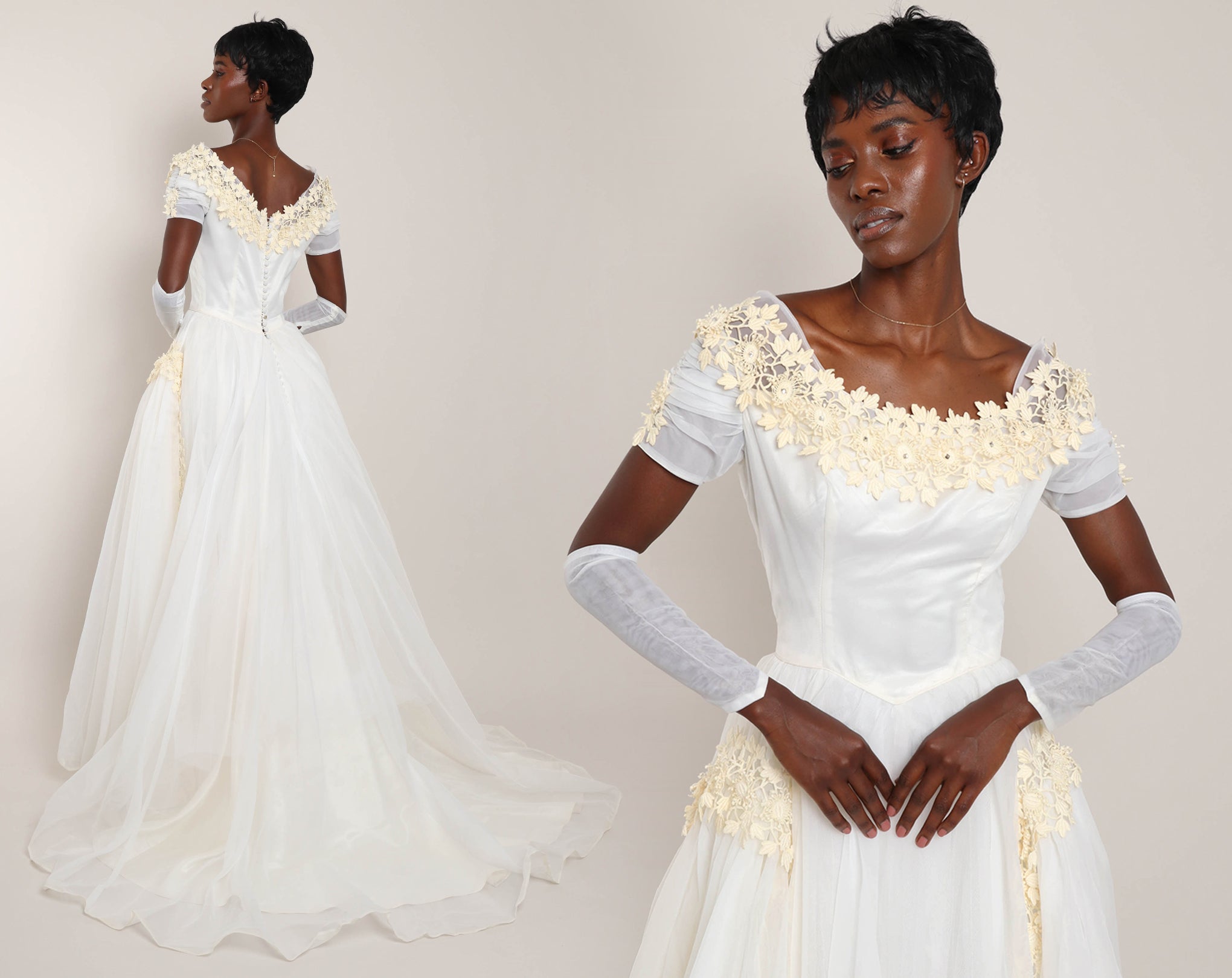 ワンピース 1900s Tuck Gathered Long Train Dress 1900s Custom Dress, Gilded Age Flowery Ball Gown - Etsy Hong