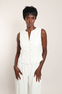 90s Embroidered Vest Jumpsuit
