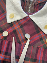 50s Plaid Dress With Collar