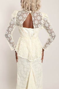 80s Lace Peplum Set