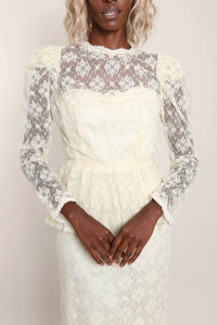 80s Lace Peplum Set