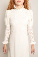 70s Crochet Lace Victorian Dress