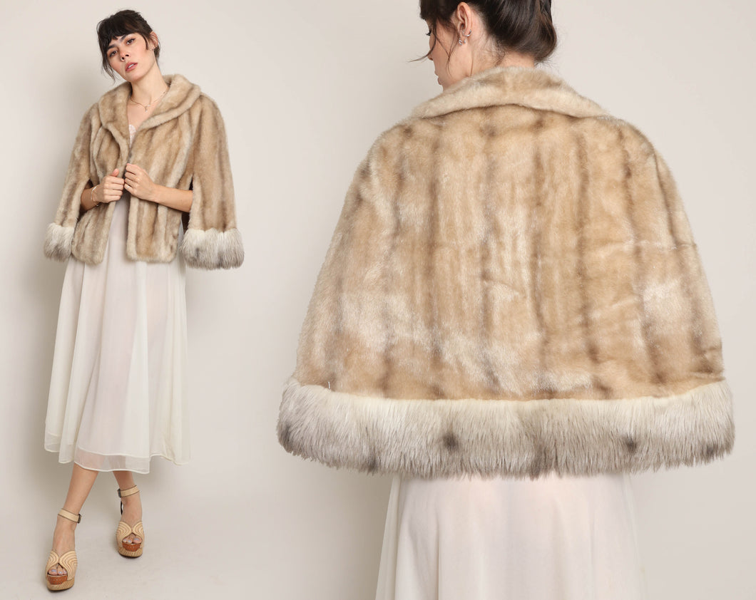 70s Faux Fur Cape