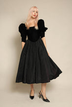 80s Gunne Sax By Jessica McClintock Black Velvet & Taffeta Dress