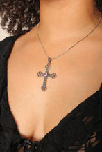 70s Amethyst Witch Sterling Cross Necklace