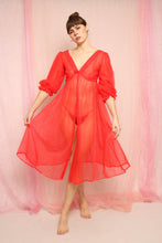 ❤️ 60s Red Babydoll Duster Nightgown