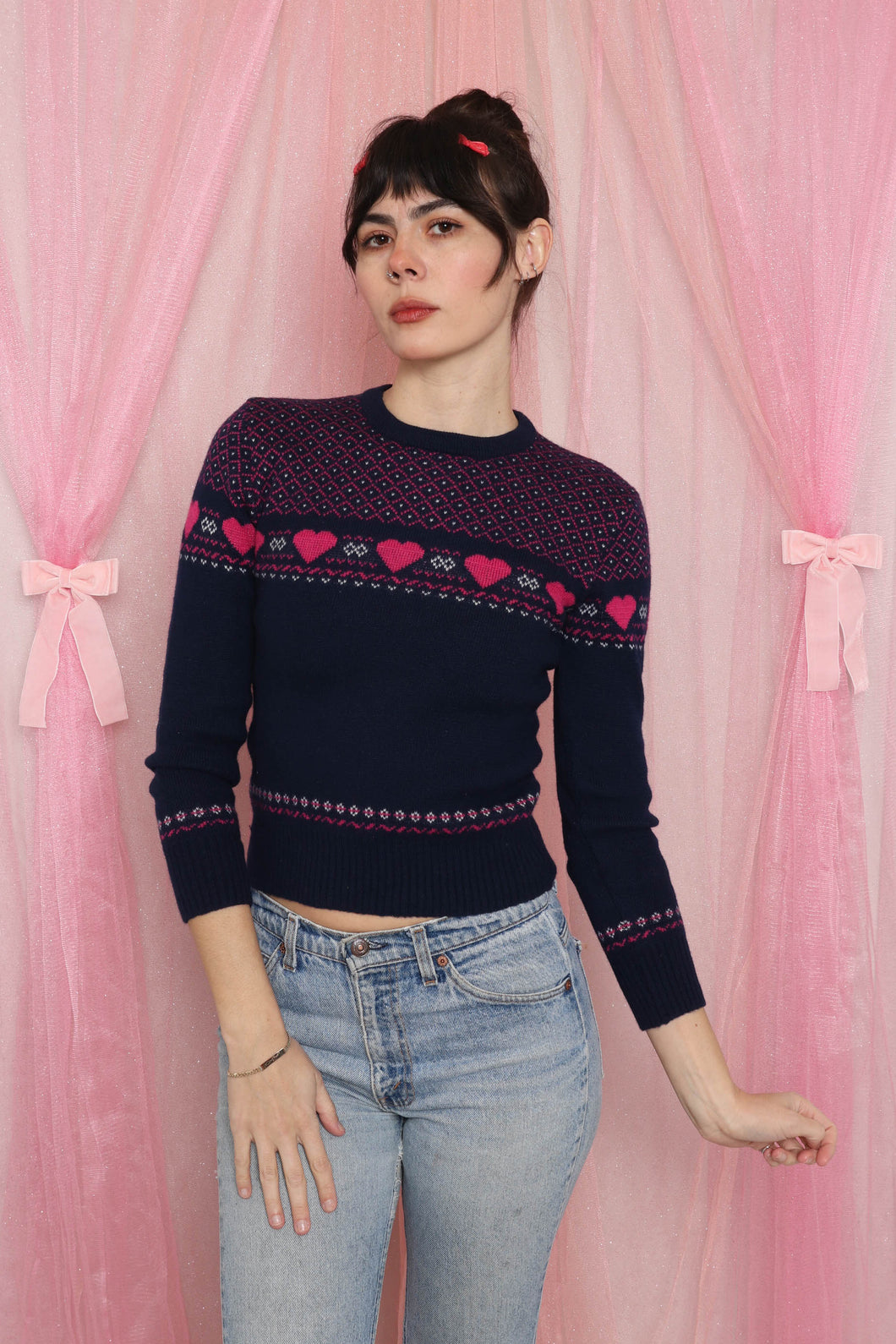 ❤️ 80s Heart Print Sweater