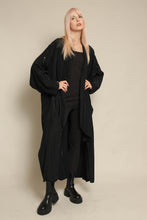 1980s Black Draped Dolman Sleeve Avant Garde Duster Jacket