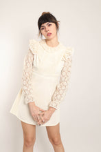70s Flutter Lace Mini Dress