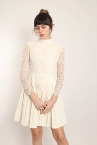 60s Lace Sleeve Mini Dress