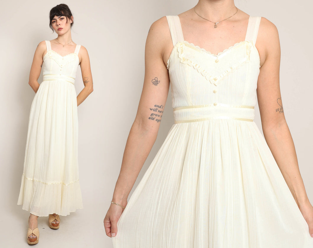 70s Gauze Prairie Dress