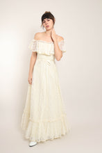 70s Off The Shoulder Lace Dress