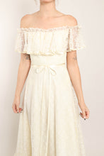 70s Off The Shoulder Lace Dress
