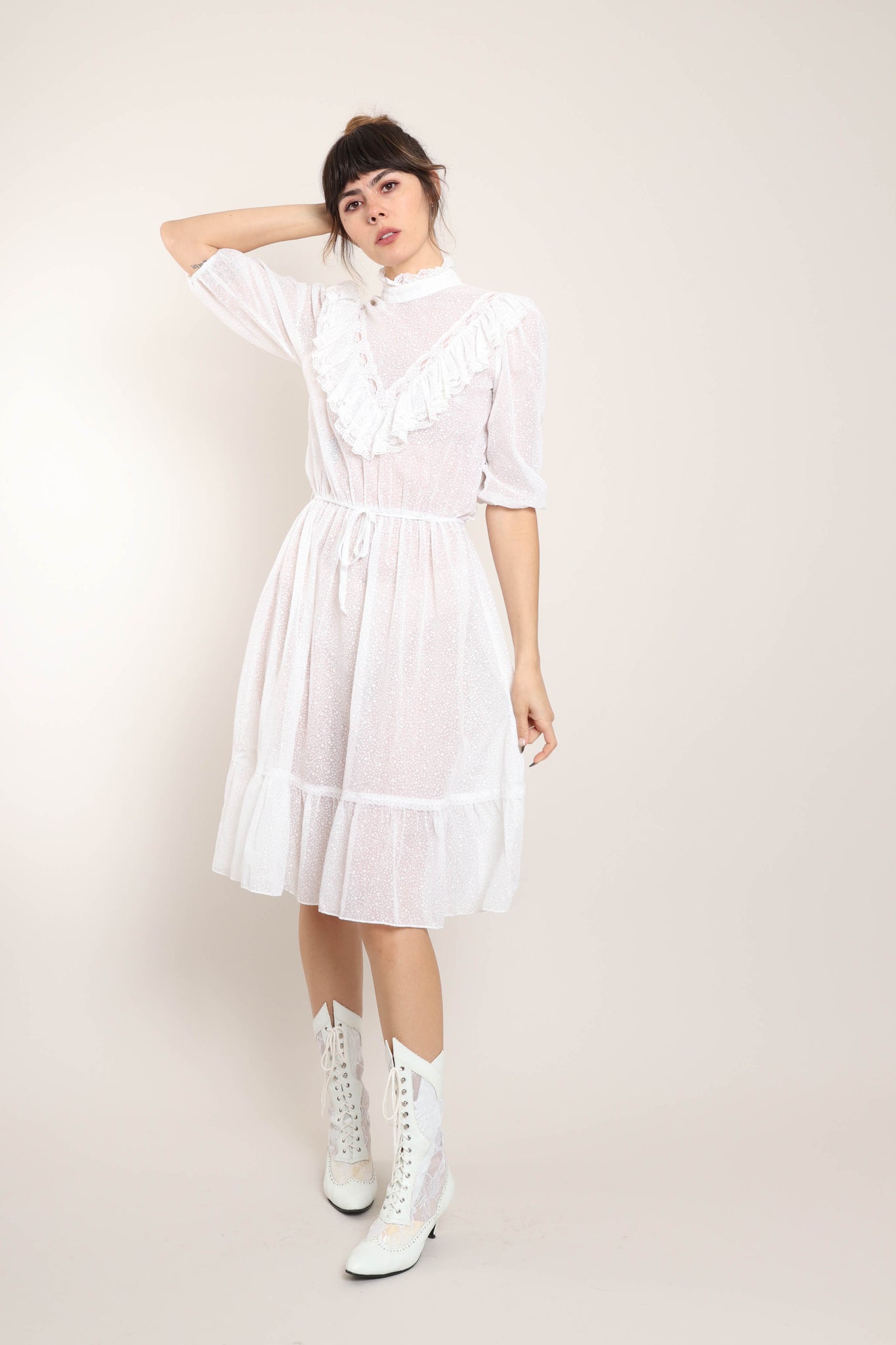 80s clearance white dress