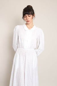 70s Eyelet Lace Dress