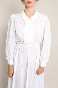 70s Eyelet Lace Dress