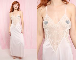 ❤️ 60s Palest Pink Sheer Nightgown