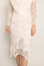 80s Ruched Lace Dress