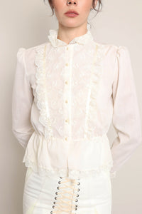 70s Victorian Lace Shirt