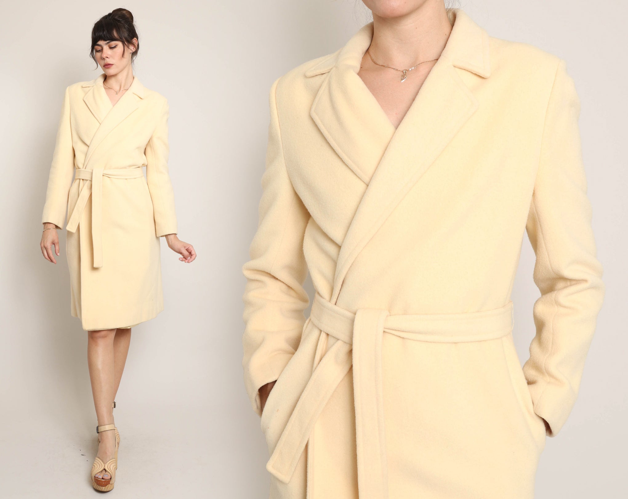 Cream wrap jacket best sale