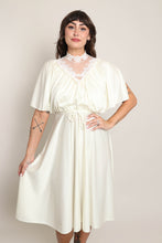 70s Draped Flutter Sleeve Dress