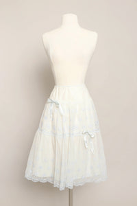 70s Blue Eyelet Lace Petticoat