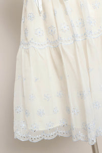 70s Blue Eyelet Lace Petticoat