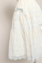 70s Blue Eyelet Lace Petticoat