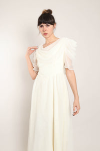 70s Draped Chiffon Dress