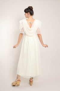 70s Draped Chiffon Dress