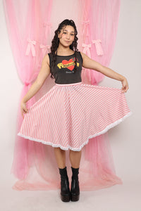 ❤️ 80s Pink Striped Skirt