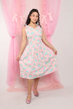 ❤️ 50s Blue Rose Cotton Dress