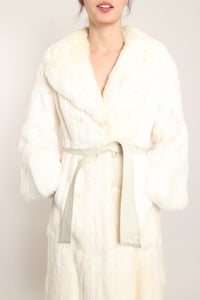 60s Snowy Rabbit Fur Coat