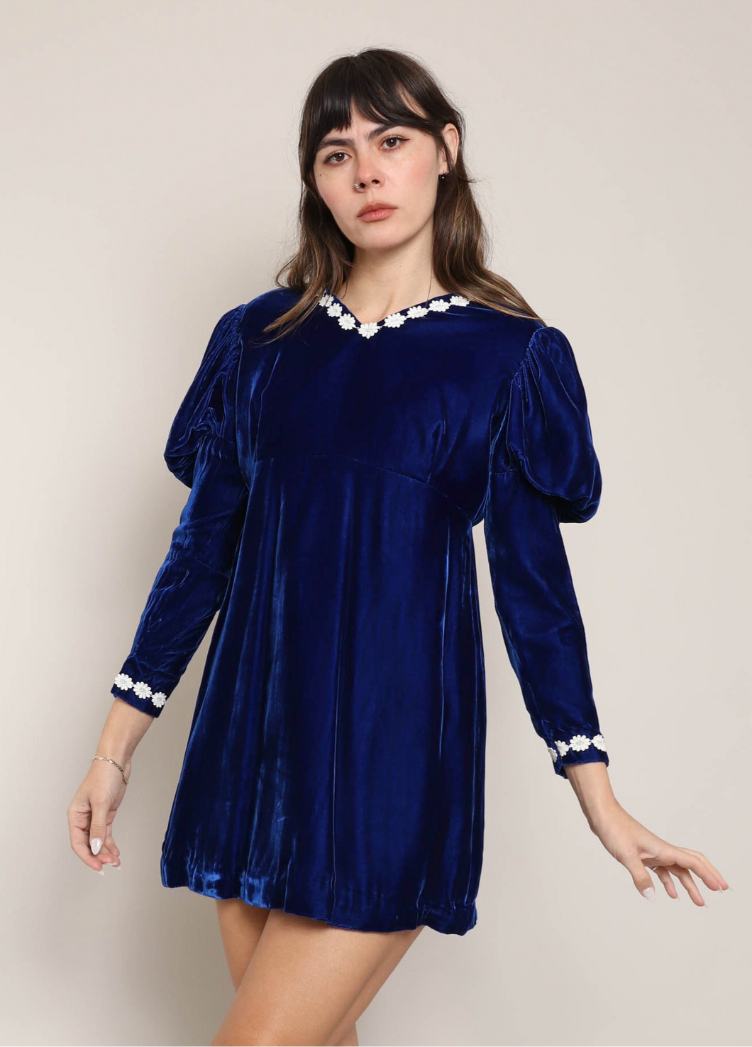 60s Velvet Babydoll Dress