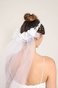90s Beaded Flower Crown Veil