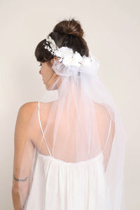 90s Beaded Flower Crown Veil