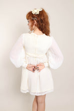 60s Shirred Chiffon Mini Dress