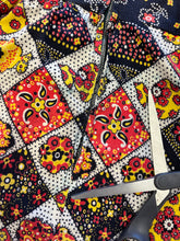 60s Patchwork Print Peasant Dress