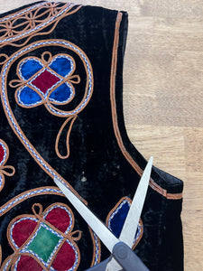 70s Cropped Velvet Vest